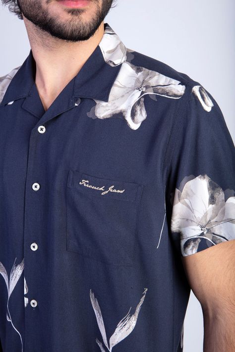 Camisa Estampada Flores Fj Black-3
