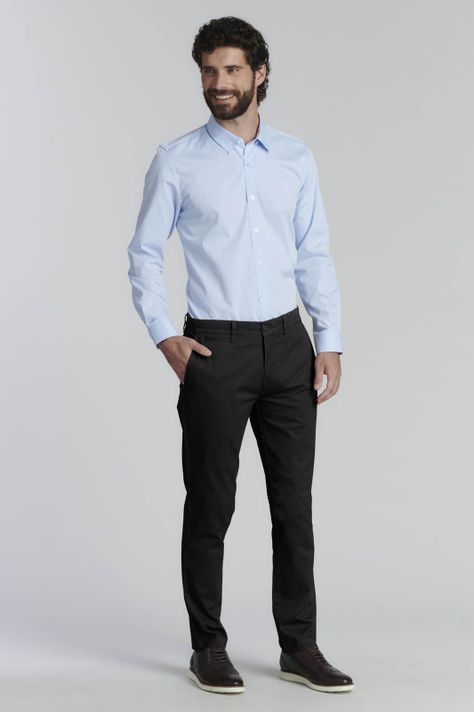 Pantalón Twill Slim /33 Business Black-1