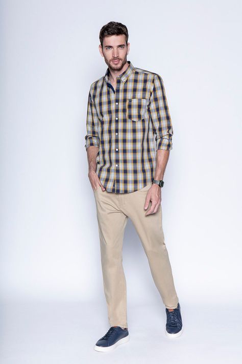 Camisa Cuadro Chicago F Mustard-3