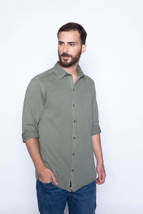 Camisa Jersey Garment Dyed F Green-0