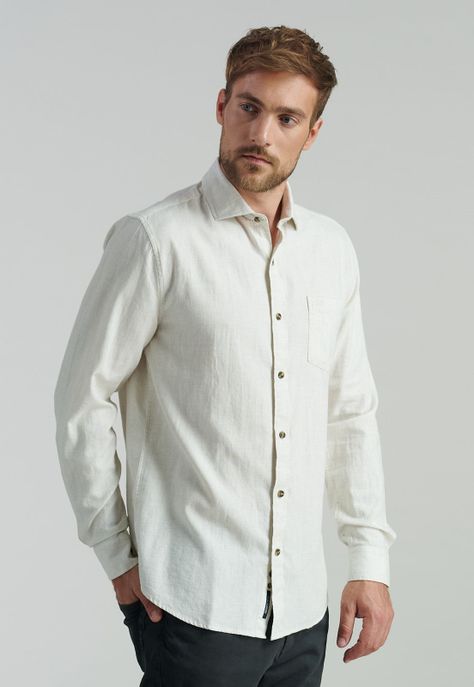 Camisa Weston Fr Ecru Melange-0