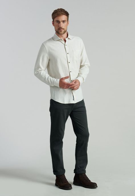 Camisa Weston Fr Ecru Melange-1