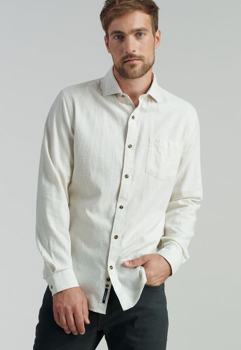 Camisa Weston Fr Ecru Melange-4