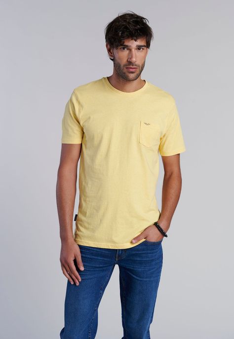 Polera Bolsillo Houston Yellow Melange-0