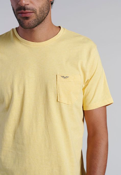 Polera Bolsillo Houston Yellow Melange-2