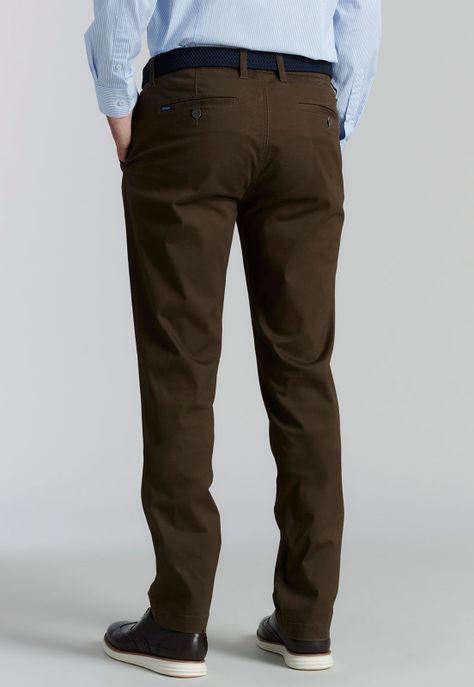 Pantalón Twill Slim /33 Business Brown-3