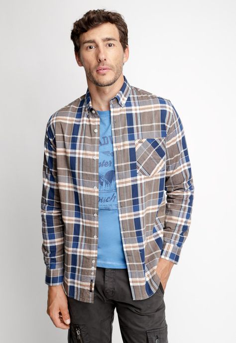 Camisa Checkered San Diego Fj Camel-0