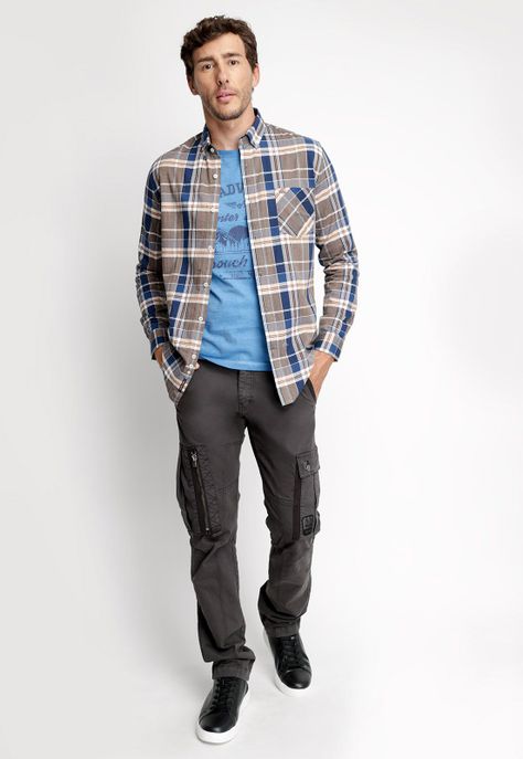 Camisa Checkered San Diego Fj Camel-3