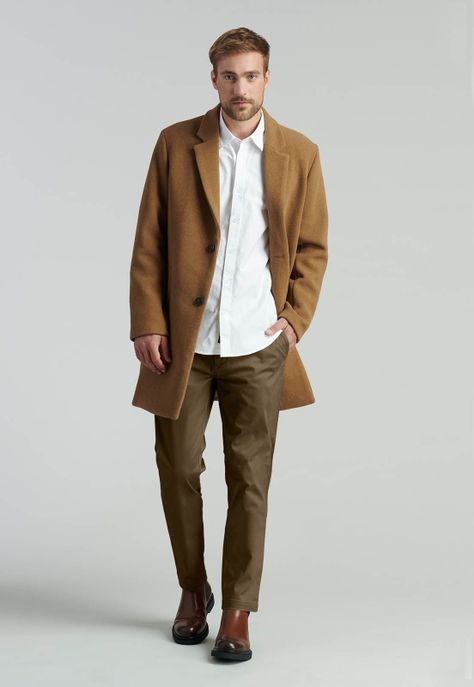 Pantalón Twill Slim /31 Business Camel-4