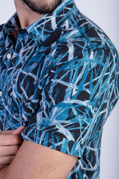 Camisa Estampada Bamboo Fj Blue-2