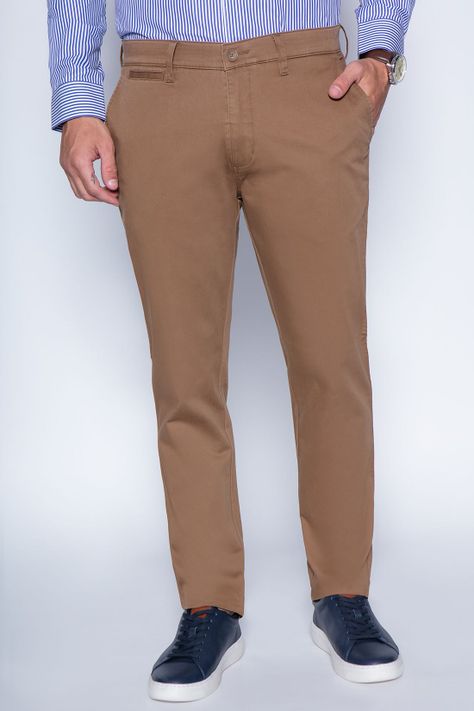 Pantalón Twill Slim /33 Camel-0