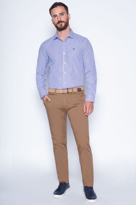 Pantalón Twill Slim /33 Camel-3