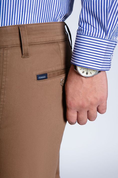 Pantalón Twill Slim /33 Camel-4