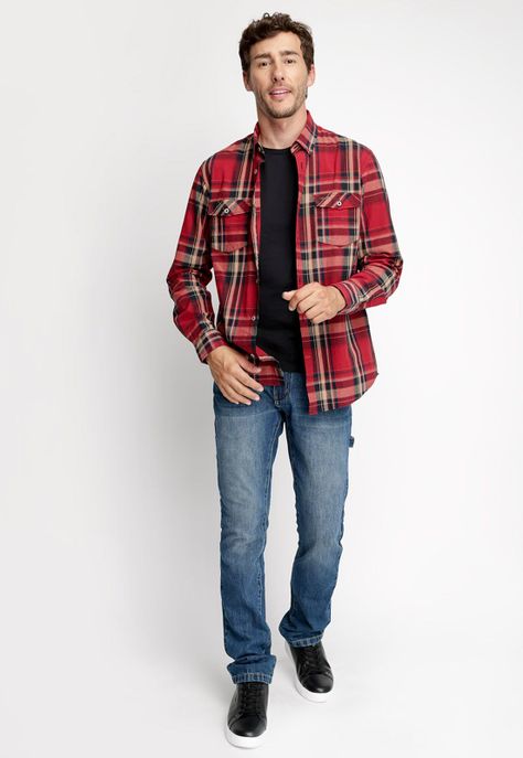 Camisa Checkered Dallas Fj Red-3