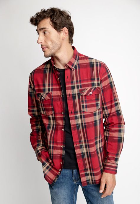 Camisa Checkered Dallas Fj Red-0