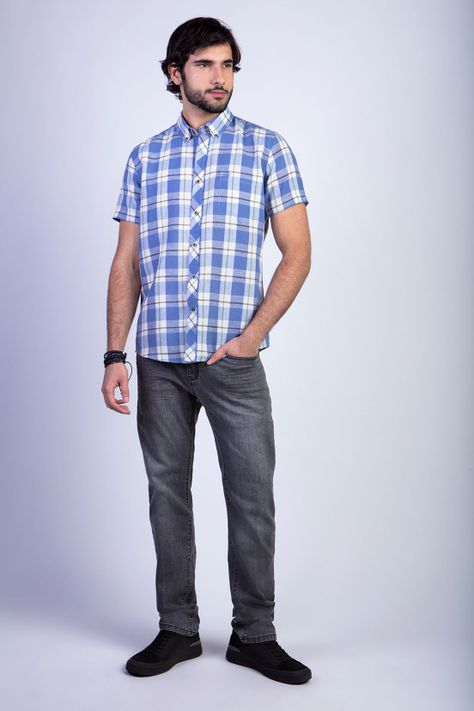 Camisa Checkered Morgan F Blue-2