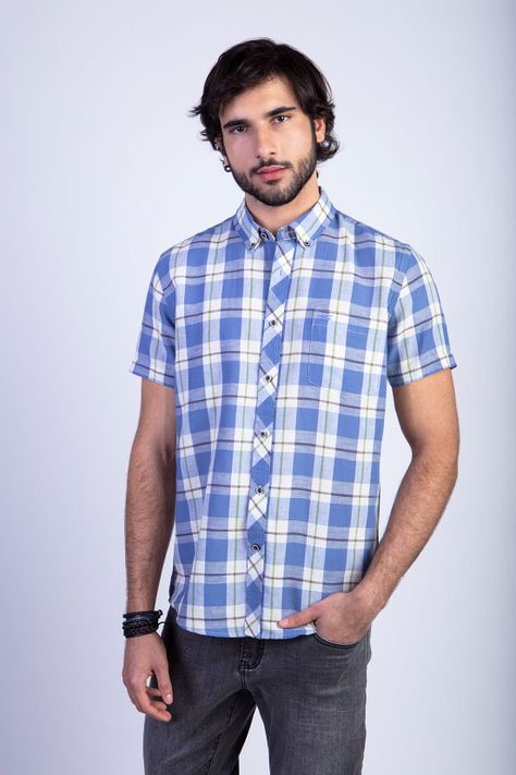 Camisa Checkered Morgan F Blue-0