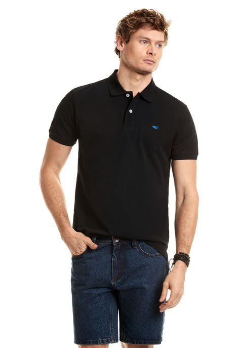 Polera Polo Básica Black-0