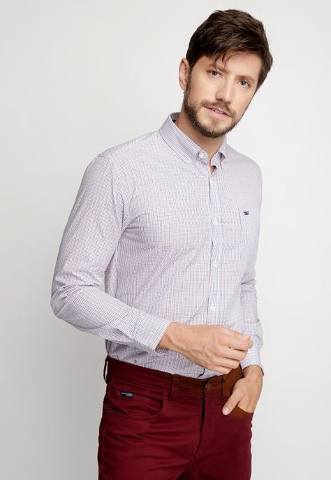 Camisa Smart Casual Parma Dk Red-0