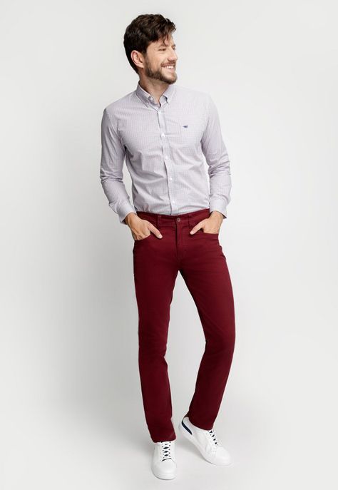 Camisa Smart Casual Parma Dk Red-3