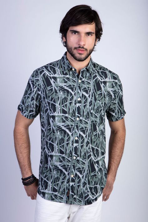 Camisa Estampada Bamboo Fj Green-0