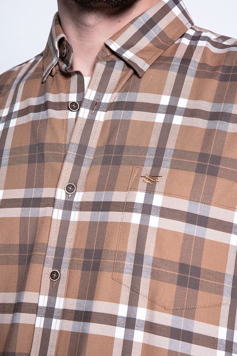 Camisa Checkered Denver F Camel-4
