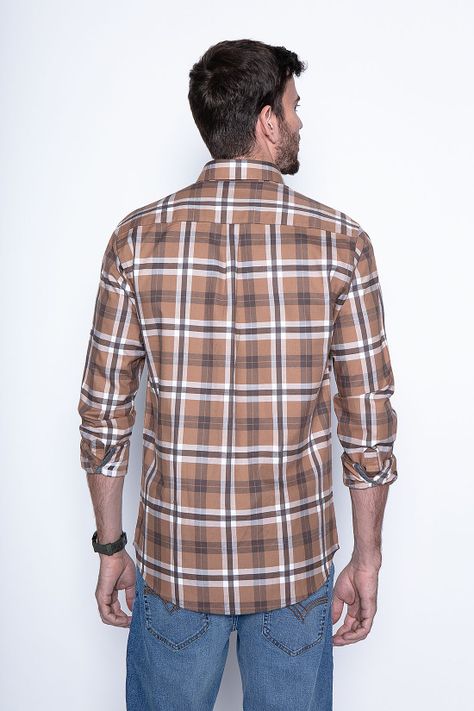 Camisa Checkered Denver F Camel-1