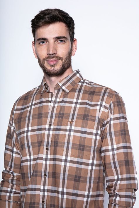 Camisa Checkered Denver F Camel-2