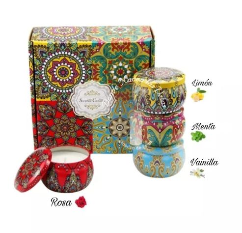 Velas Perfumadas Pack De 4 Con Flores Secas (m25)-0