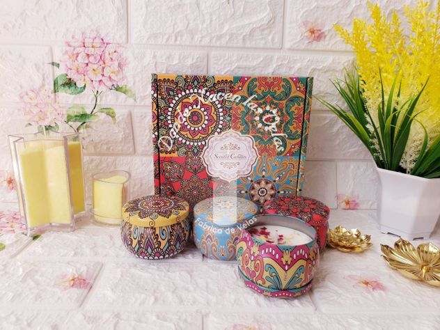 Velas Perfumadas Pack De 4 Con Flores Secas (m25)-1