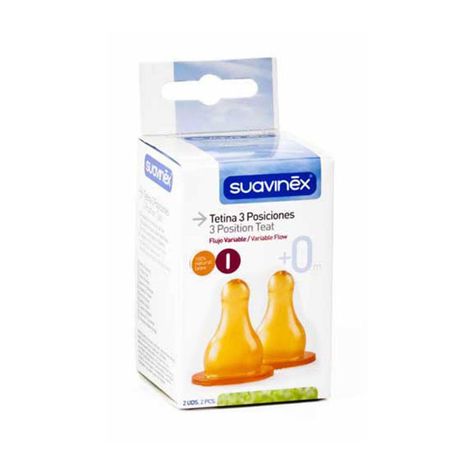 Caja de 2 Repuestos de Tetina Redonda de Látex Flujo Variable +0 meses-1