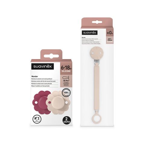 Pack Wonder Chupete 6-18 meses 2 un + Broche Mauve Chalk-2