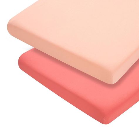 Set de Sábanas Bajeras de Algodón Jersey Coral (2 Pack)-1