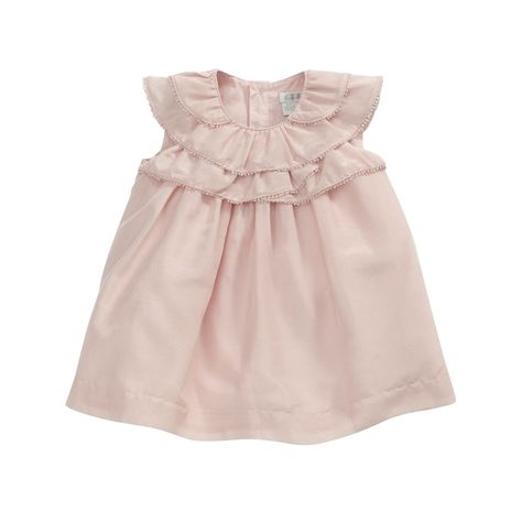 Vestido De Niña Palo Rosa Manga Corta 3/6 Meses-0