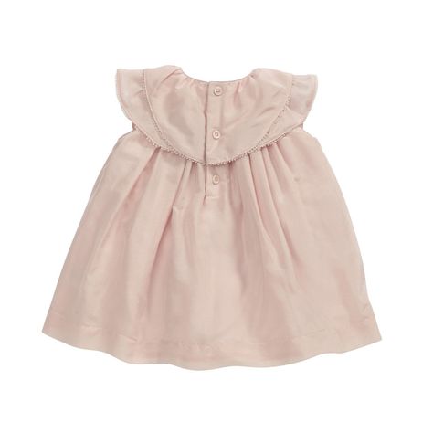 Vestido De Niña Palo Rosa Manga Corta 3/6 Meses-2