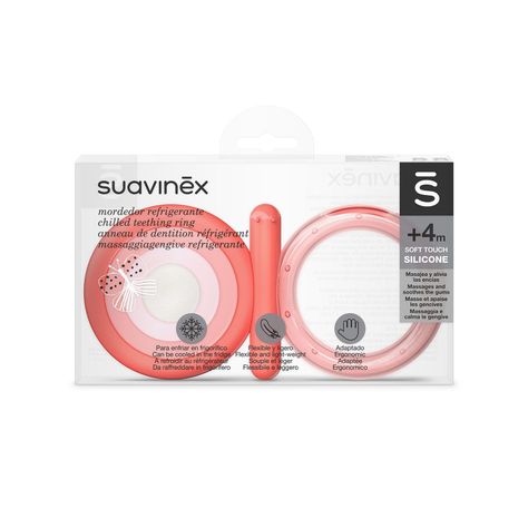Mordedor Refrigerante de Silicona Etapa 2. +4m con Anillo de Dentición Flexible Rosa-1