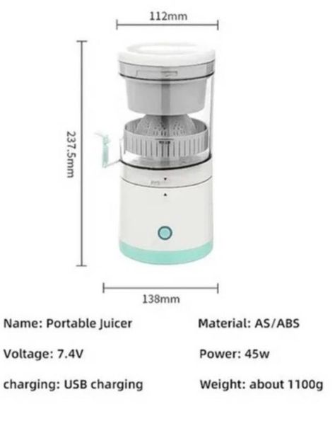 Exprimidor De Jugo Frutas Recargable Usb Portátil -1