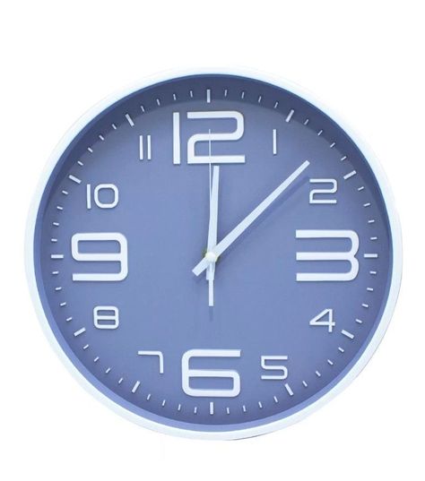 Reloj Pared Mural Redondo 30Cms Blanco Gris-0