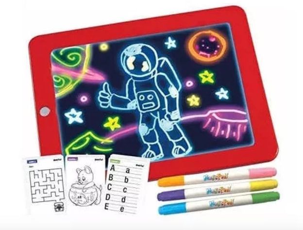 PIZARRA MÁGICA NIÑOS FLUORESCENTE + PLUMONES-5