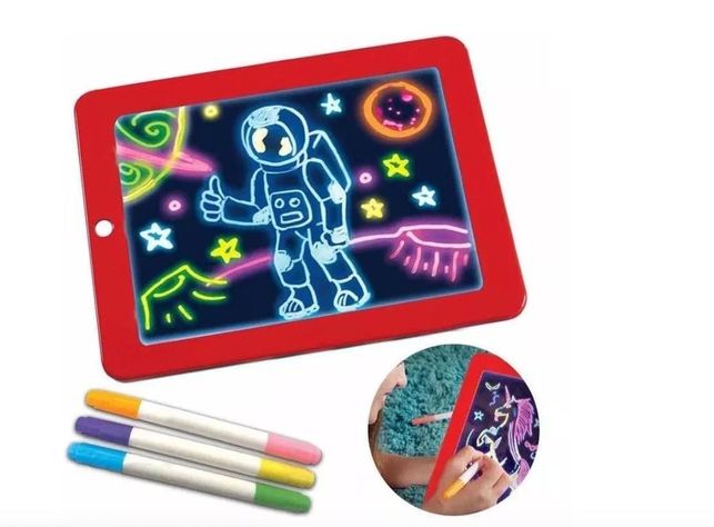 PIZARRA MÁGICA NIÑOS FLUORESCENTE + PLUMONES-4