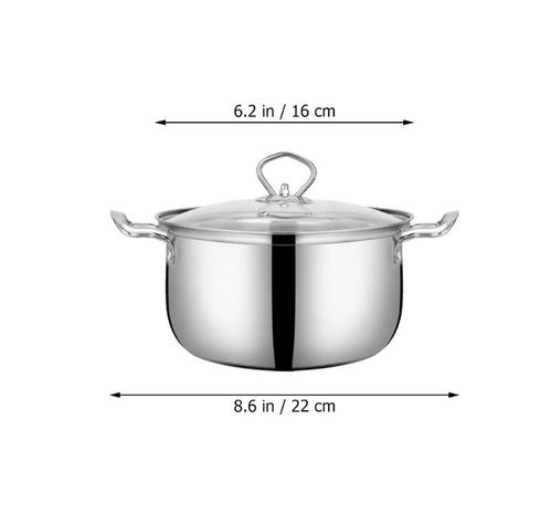 Juego De Ollas y Utensilios de Cocina 16-18-20-22-24cm 10P Plateado-2