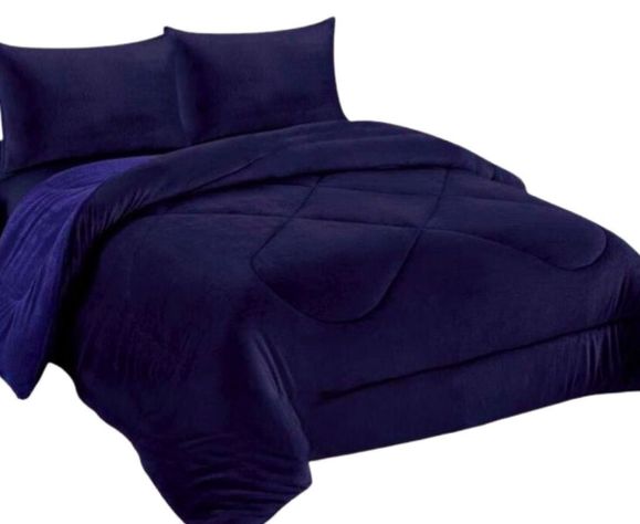 Cubrecama Sherpa Coral 2,00 x 2,30 AZUL MARINO LISO 2P-0