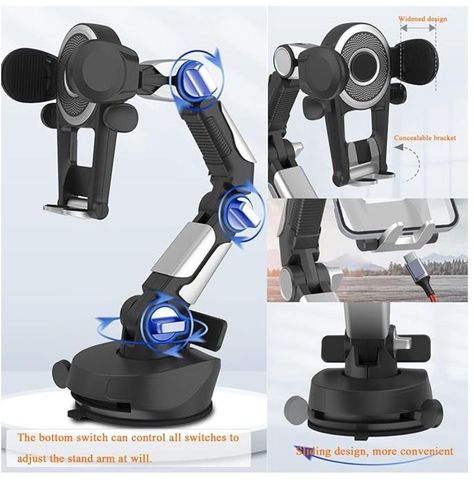 Soporte Para Teléfono con Brazo Robot Auto 360 Grados-3