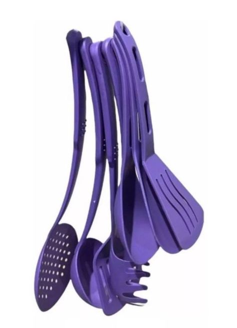 Juego De Ollas y Utensilios de Cocina 14 Piezas MORADO-4