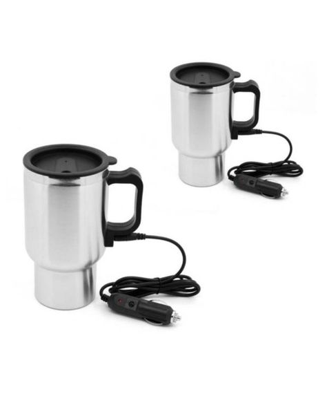 2 x Vaso Tazón Mug Termo Calentador Auto 12v Cafe -0