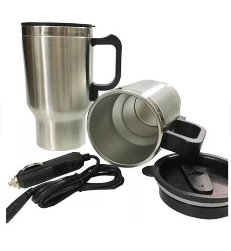 2 x Vaso Tazón Mug Termo Calentador Auto 12v Cafe -5