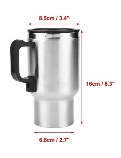 2 x Vaso Tazón Mug Termo Calentador Auto 12v Cafe -1