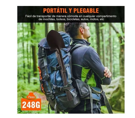 Pala Plegable 2 En 1 Militar Multifuncional Campin-6