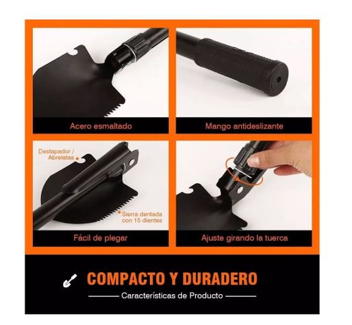 Pala Plegable 2 En 1 Militar Multifuncional Campin-2