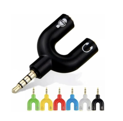Splitter Adaptador 3.5mm Audio Separa Microfono Audifono Pc -4